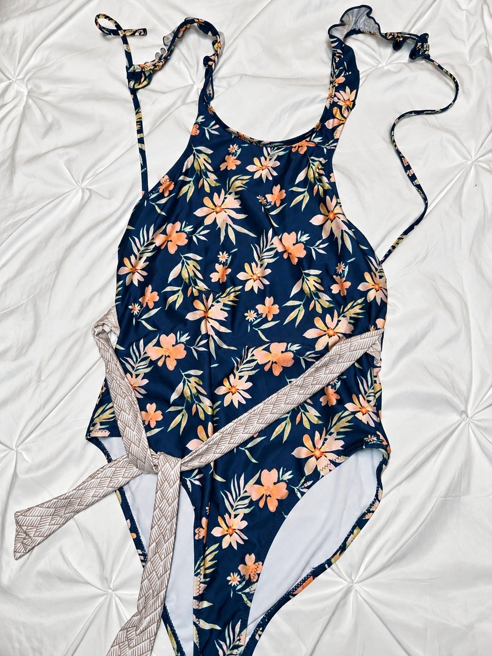 Navy Floral One-Piece Swimsuit